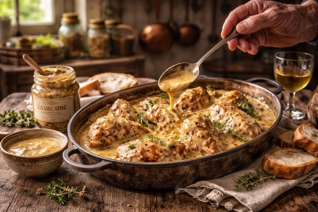 découvrez la recette traditionnelle du lapin à la moutarde, un secret de grand-mère pour un plat savoureux et authentique qui ravira toute la famille.