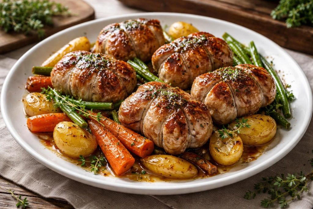 découvrez notre recette facile et savoureuse de paupiettes de porc rôties au four, parfaites pour un repas gourmand en toute simplicité.