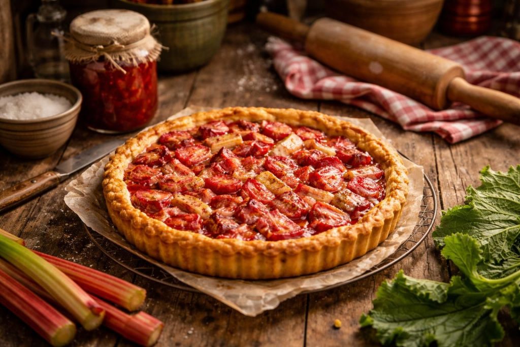 découvrez la recette authentique de la tarte à la rhubarbe de nos grands-mères, un dessert traditionnel plein de saveurs délicieuses et d'émotions nostalgiques.
