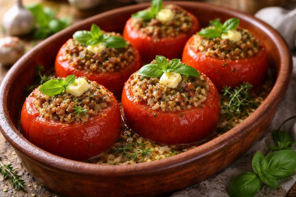 découvrez la recette traditionnelle des tomates farcies à l'ancienne, garnies de riz savoureux pour un plat riche en goûts et en authenticité.